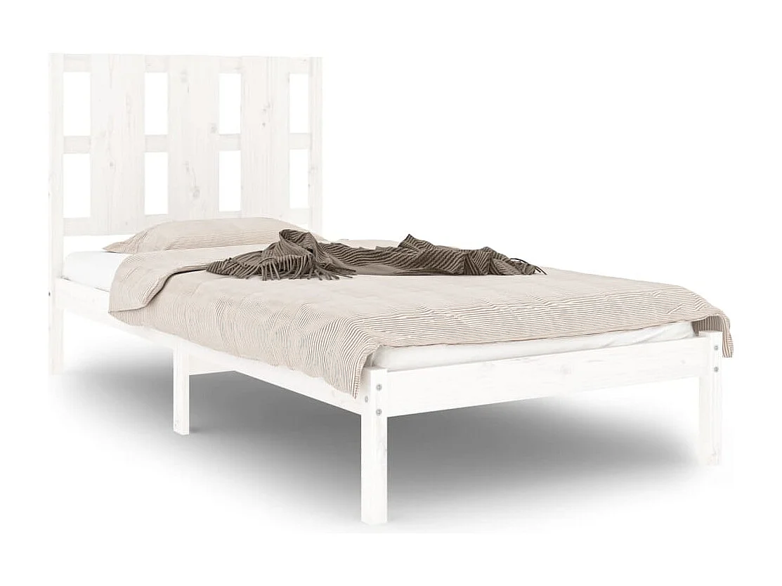 Cadre de lit Blanc Bois massif 90x190 cm Simple