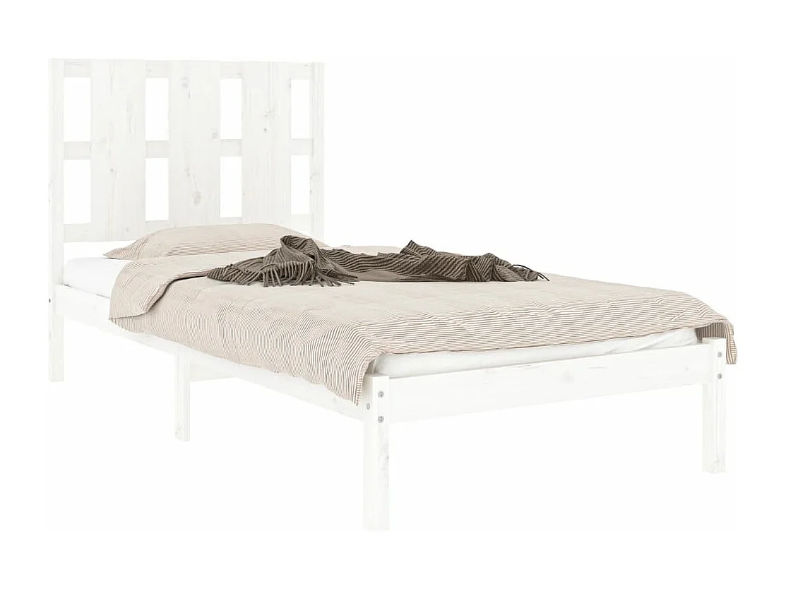 Cadre de lit Blanc Bois massif 90x190 cm Simple