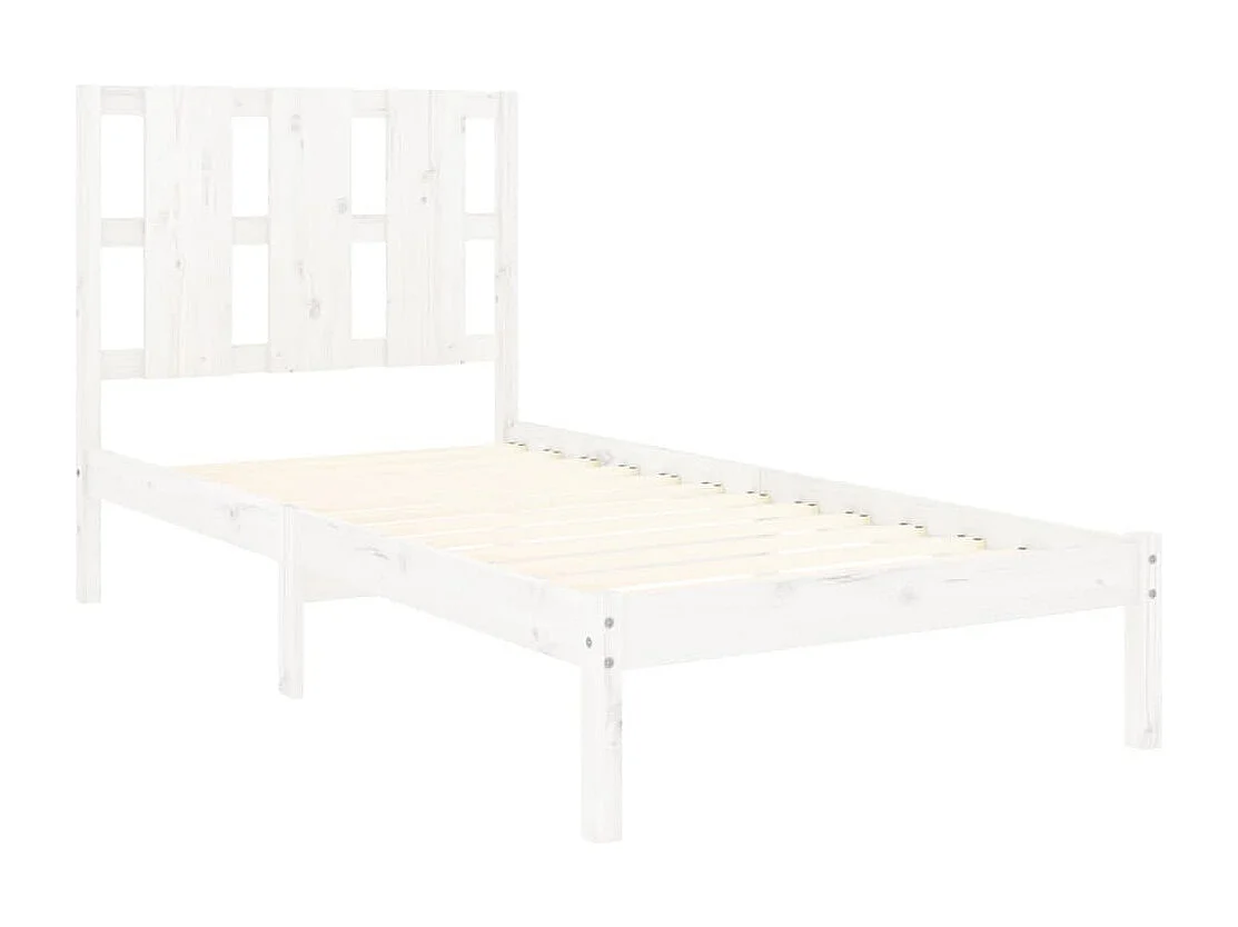 Cadre de lit Blanc Bois massif 90x190 cm Simple