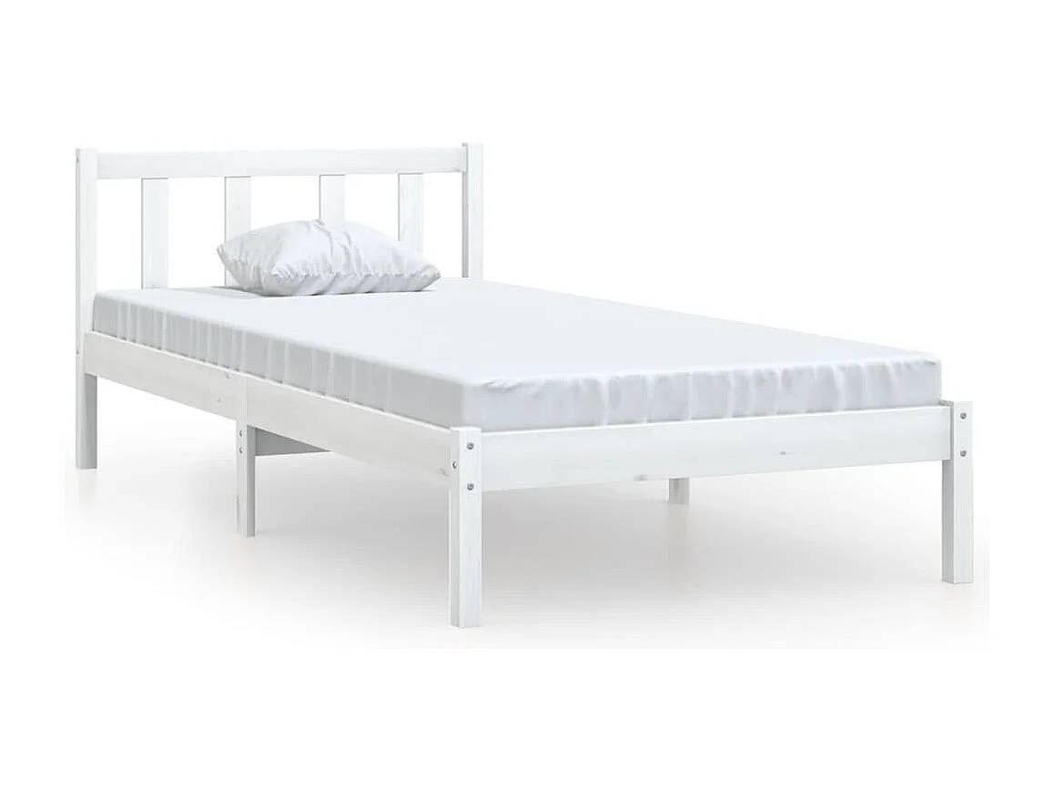 Estructura de cama madera maciza de pino blanco 75x190 cm