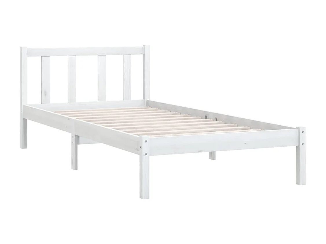 Estructura de cama madera maciza de pino blanco 75x190 cm