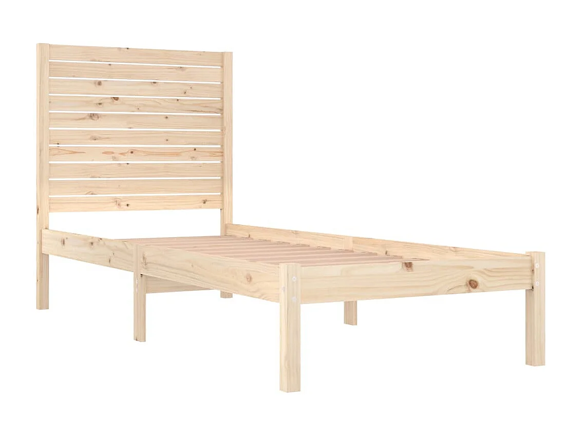 Estructura de cama individual madera maciza 75x190 cm