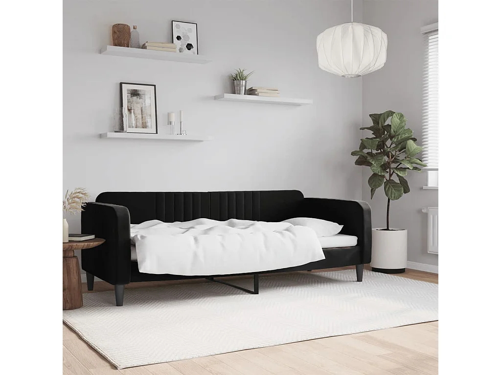 Sofá-cama 80x200 cm veludo preto