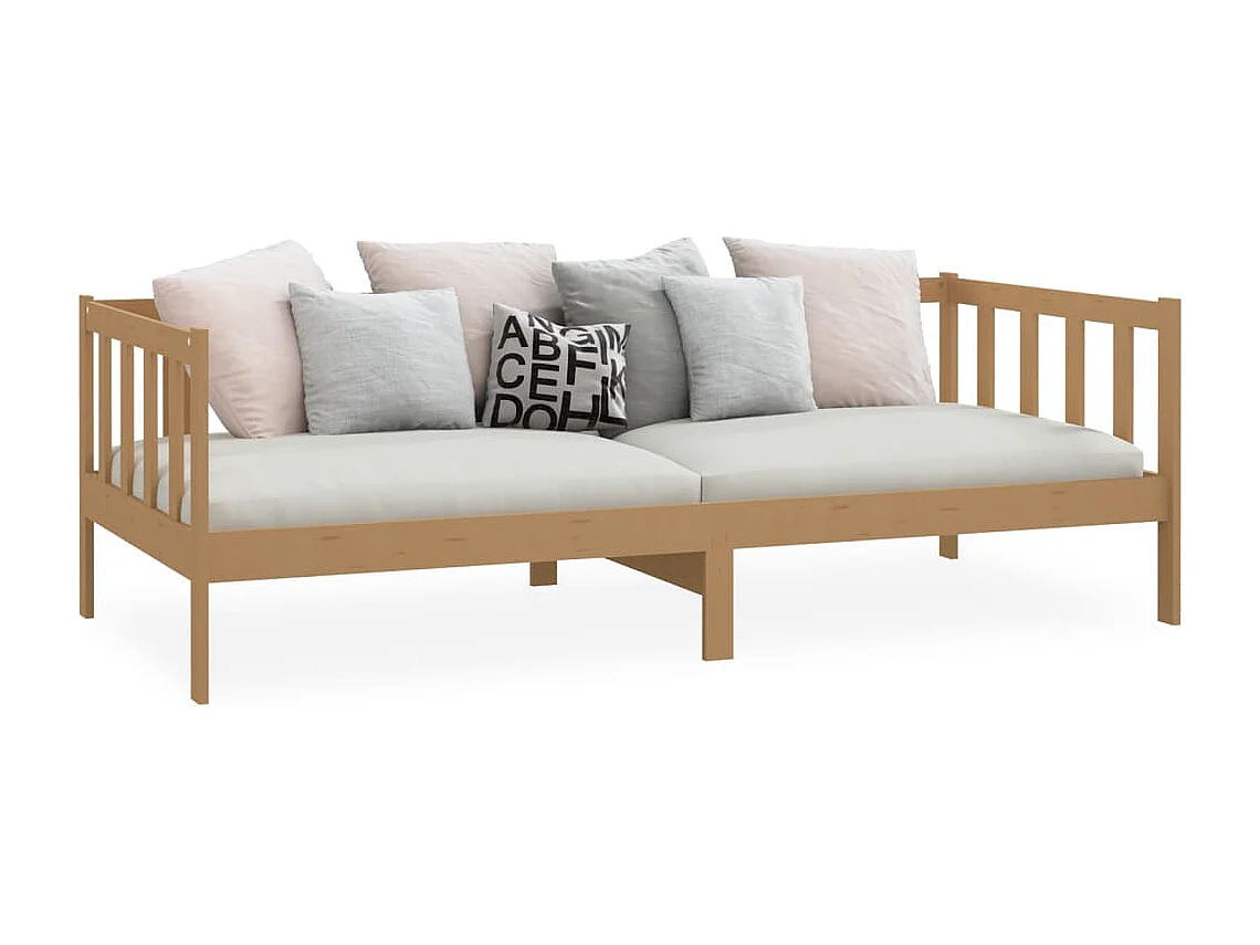 Sofá-cama 90x200 cm madeira de pinho maciça castanho mel