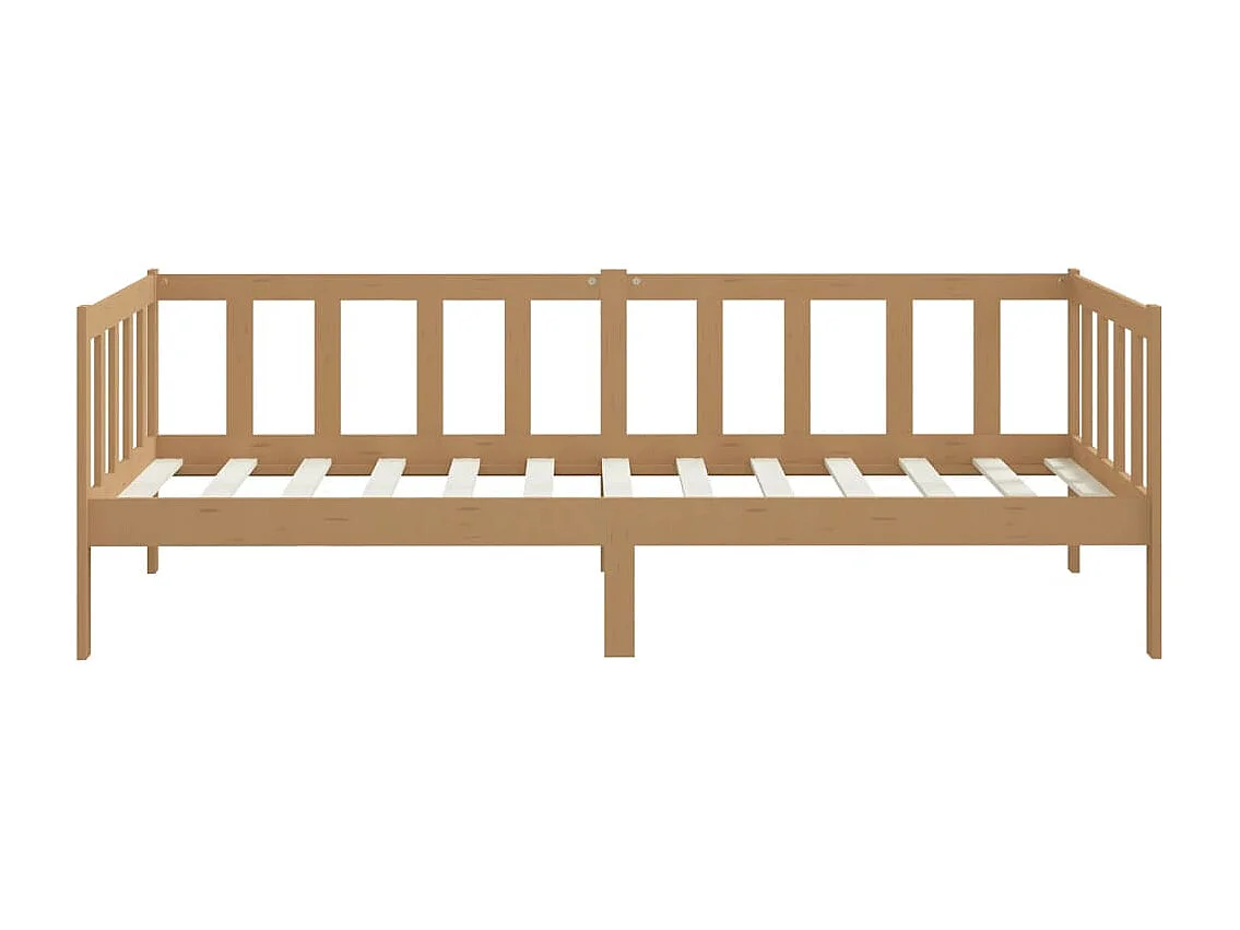 Sofá-cama 90x200 cm madeira de pinho maciça castanho mel