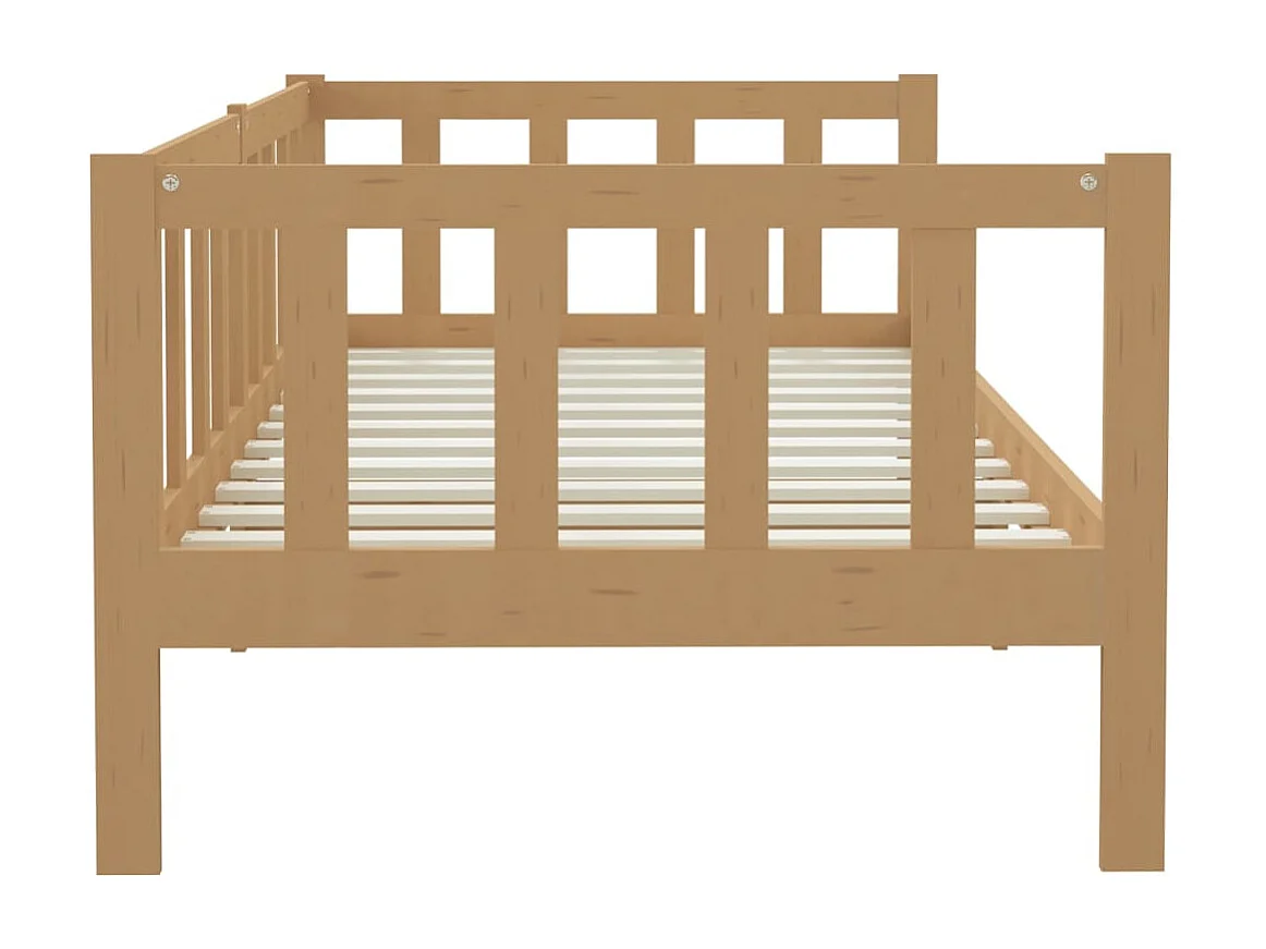 Sofá-cama 90x200 cm madeira de pinho maciça castanho mel