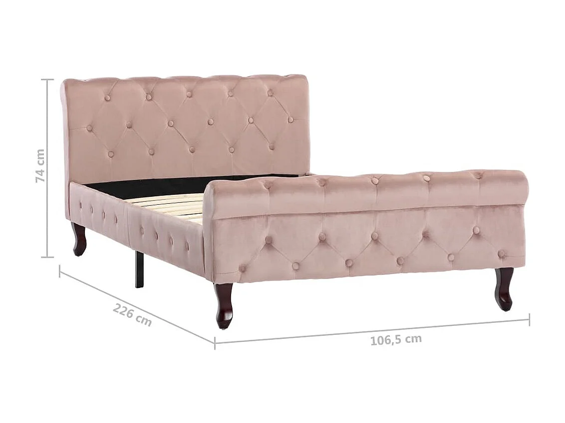 Cadre de lit Rose Velours 100 x 200 cm