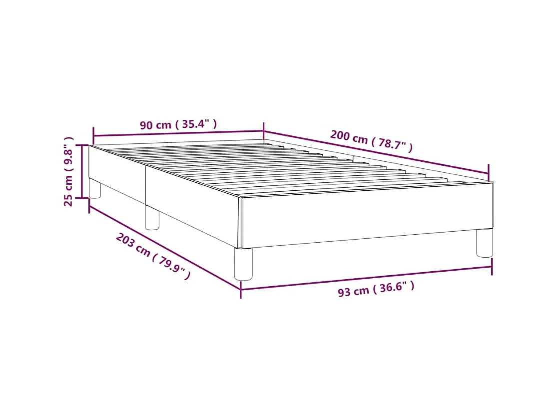 Cadre de lit Cappuccino 90x200 cm Similicuir