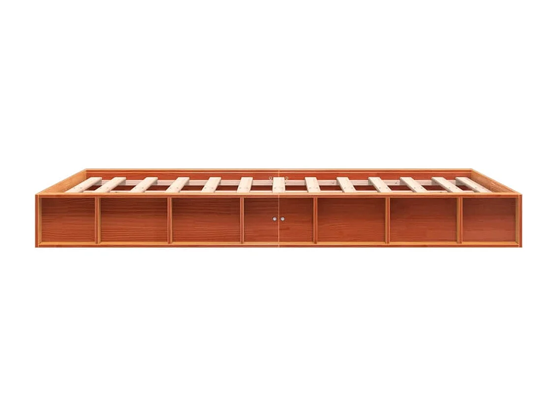 Cadre de lit cire marron 140x200 cm bois de pin massif