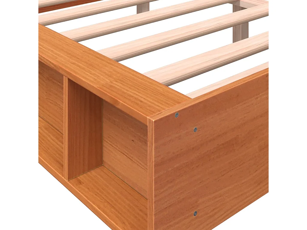 Cadre de lit cire marron 140x200 cm bois de pin massif