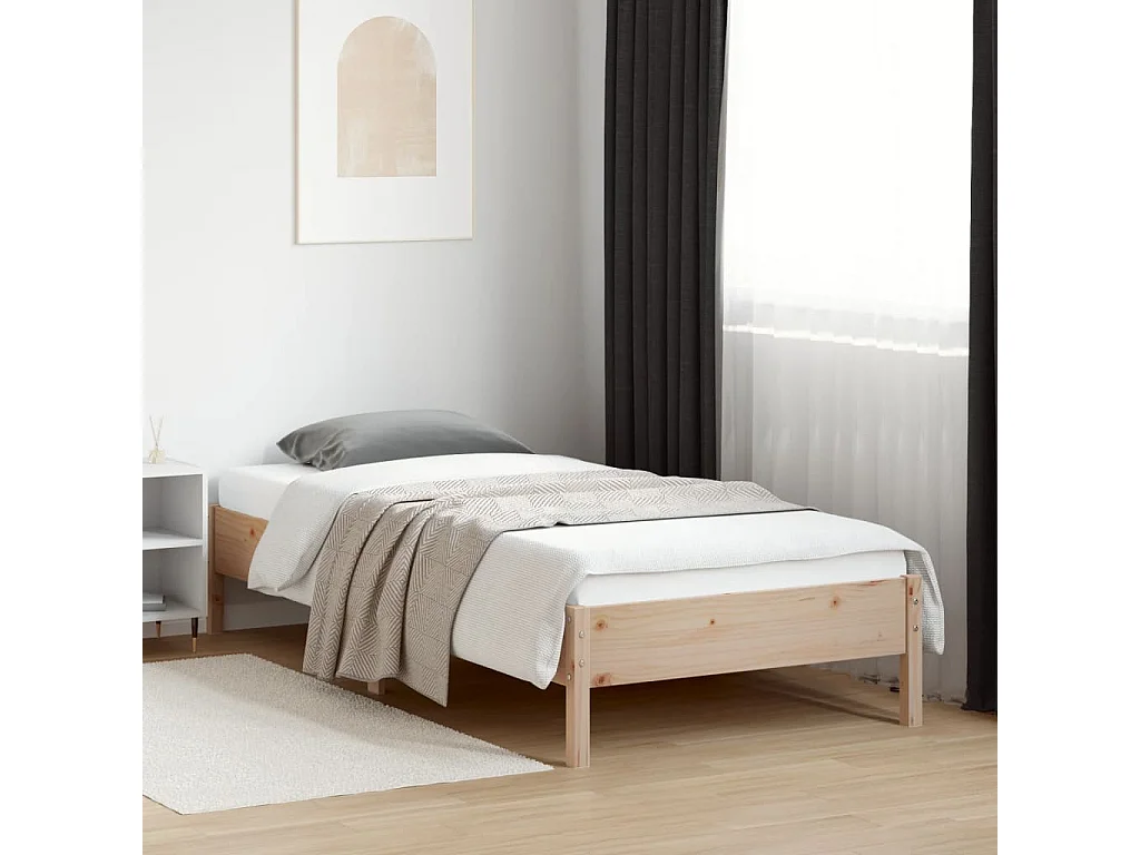 Estructura de cama madera maciza de pino 100x200 cm
