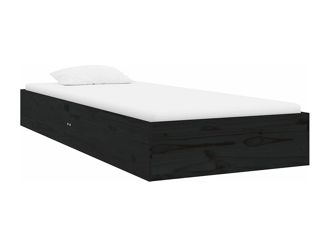 Estrutura cama pequena solteiro 75x190 cm madeira maciça preto
