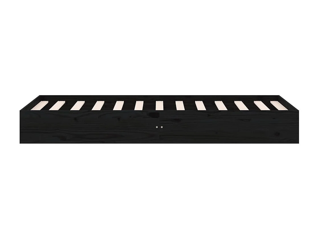 Estrutura cama pequena solteiro 75x190 cm madeira maciça preto