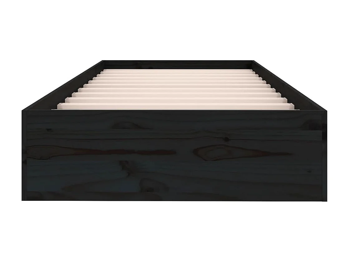 Estrutura cama pequena solteiro 75x190 cm madeira maciça preto
