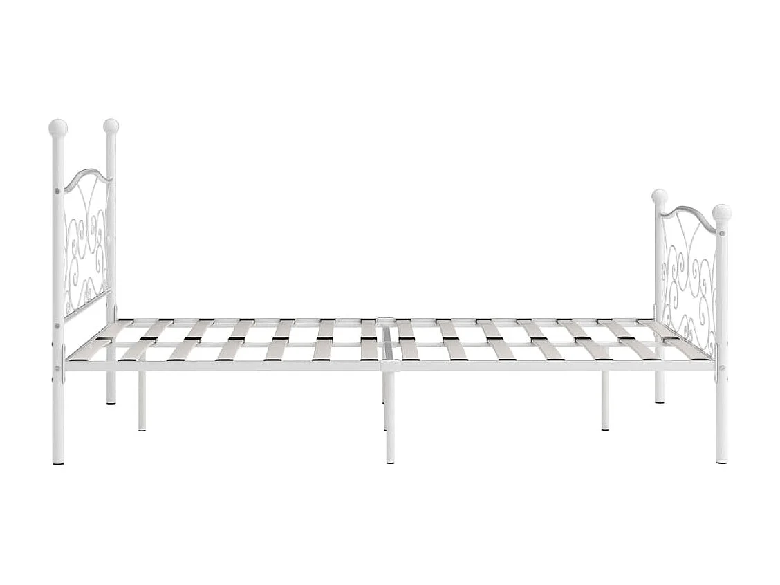 Estrutura de cama com estrado de ripas 140x200 cm metal branco