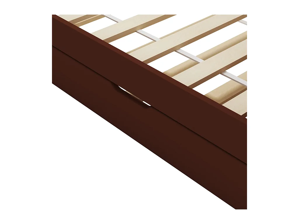 Cadre de lit extensible Marron foncé Bois de pin 90x200 cm