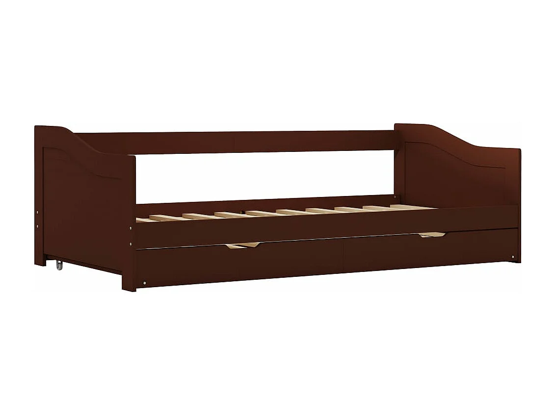 Estrutura sofá-cama de puxar 90x200 cm madeira pinho castanho