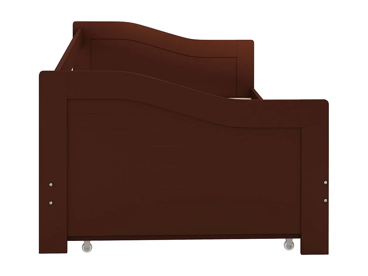 Estrutura sofá-cama de puxar 90x200 cm madeira pinho castanho