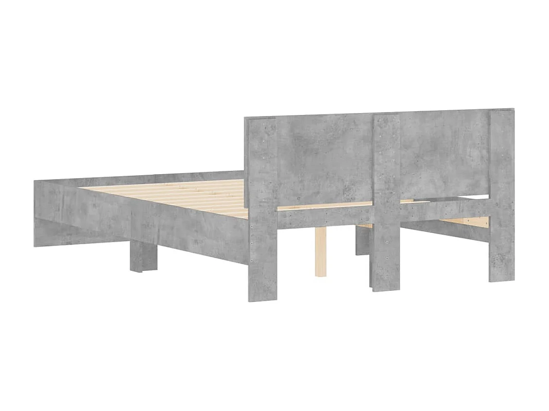 Estrutura de cama com cabeceira 120x200 cm cinzento cimento