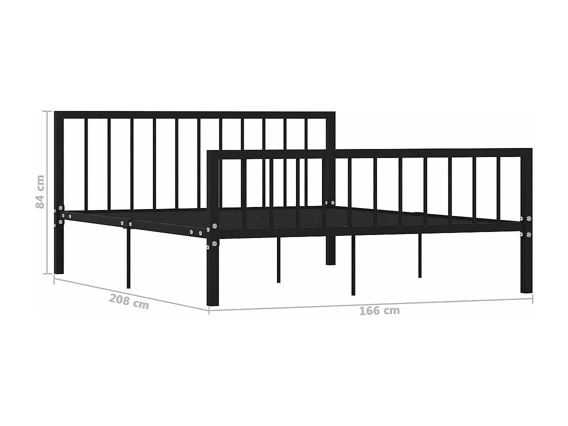 Estrutura de cama metal 160x200 cm preto