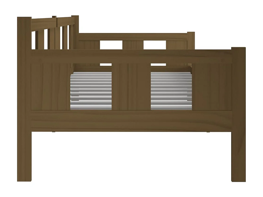 Sofá cama madera maciza de pino marrón miel 90x200 cm