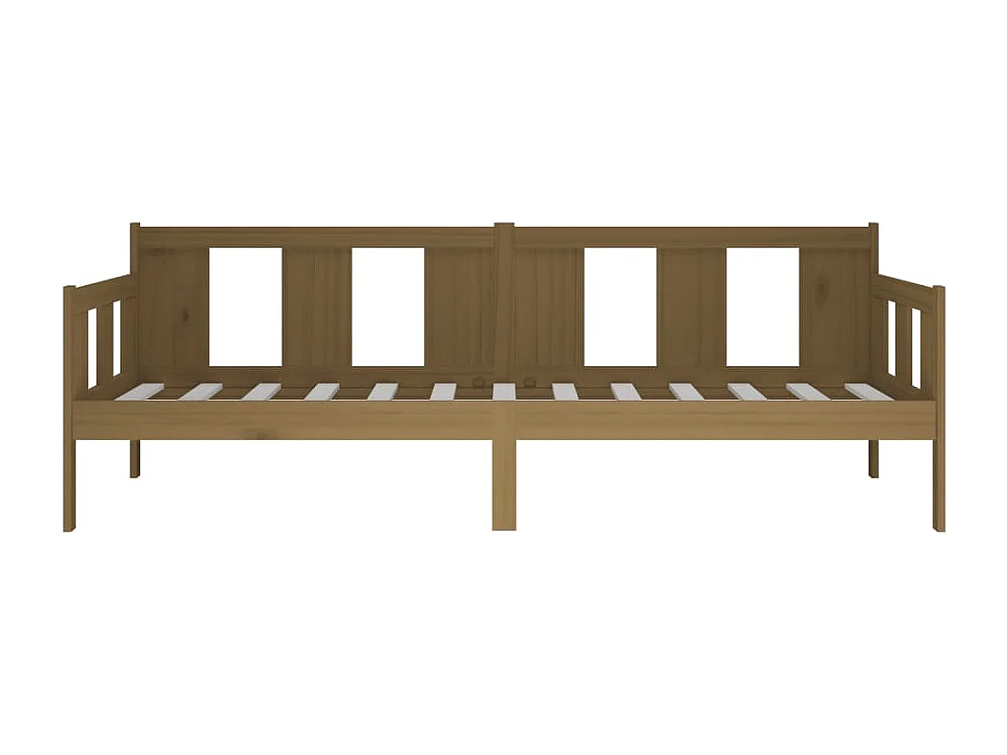 Sofá-cama 90x200 cm madeira de pinho maciça castanho-mel