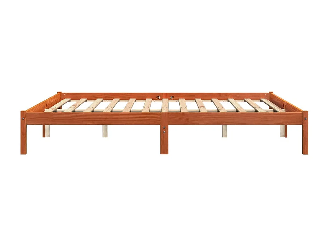 Estrutura de cama 180x200 cm madeira pinho maciço castanho cera