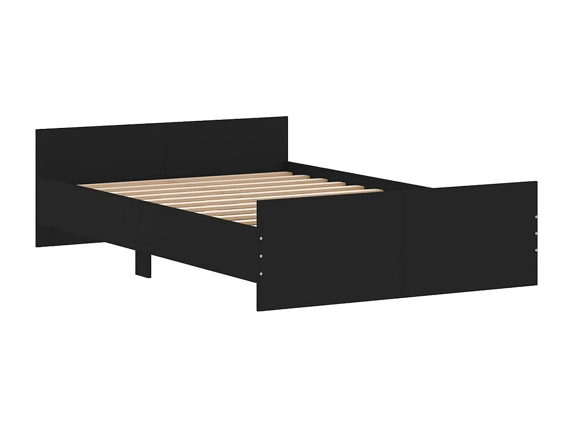 Estrutura de cama com cabeceira e pés 120x190 cm preto