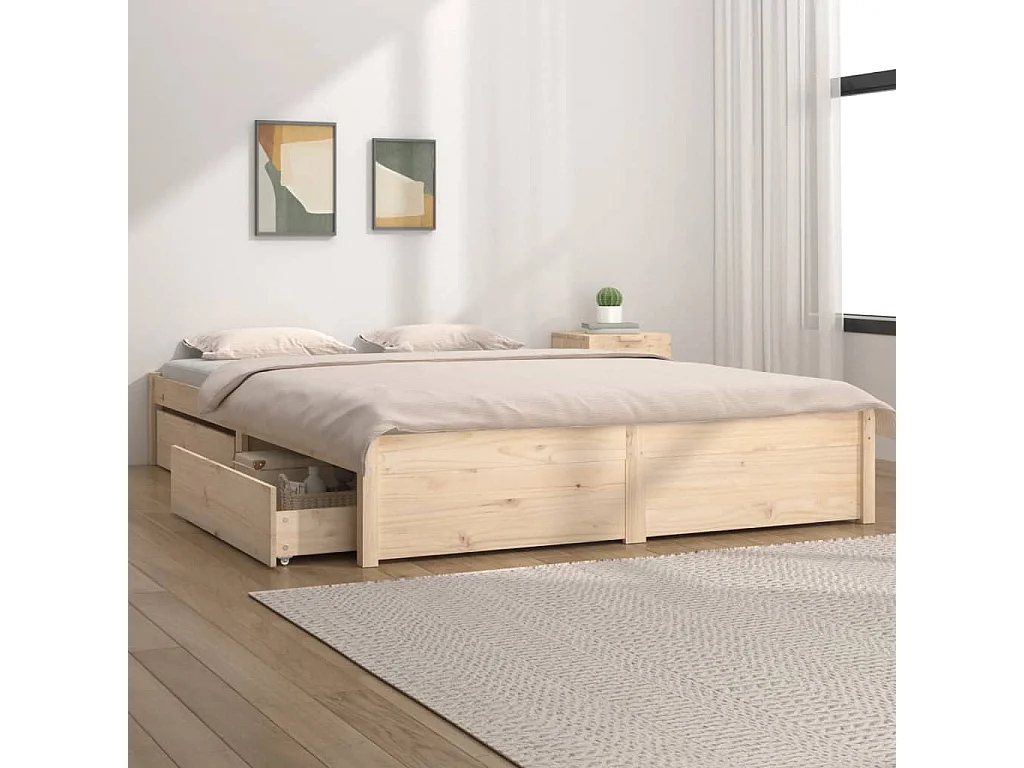 Estrutura de cama com gavetas 140x200 cm