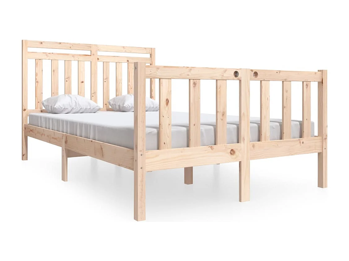 Estrutura de cama 140x200 cm madeira maciça