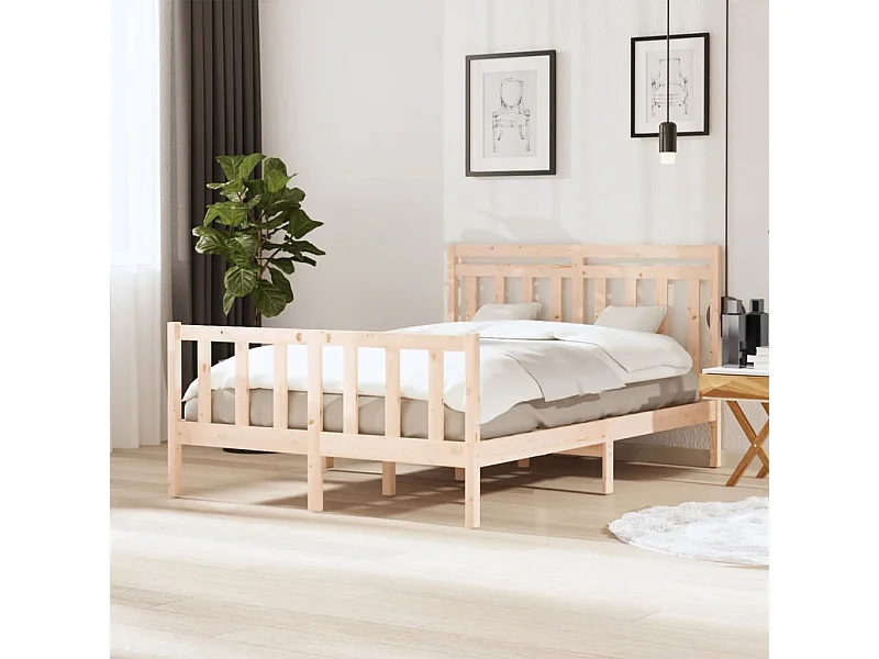 Estrutura de cama 140x200 cm madeira maciça