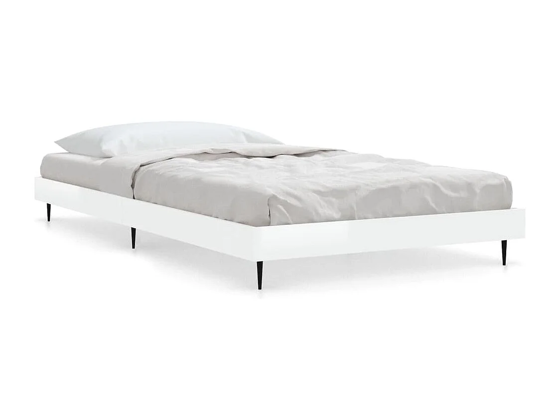 Estrutura cama 90x200 cm derivados de madeira branco brilhante