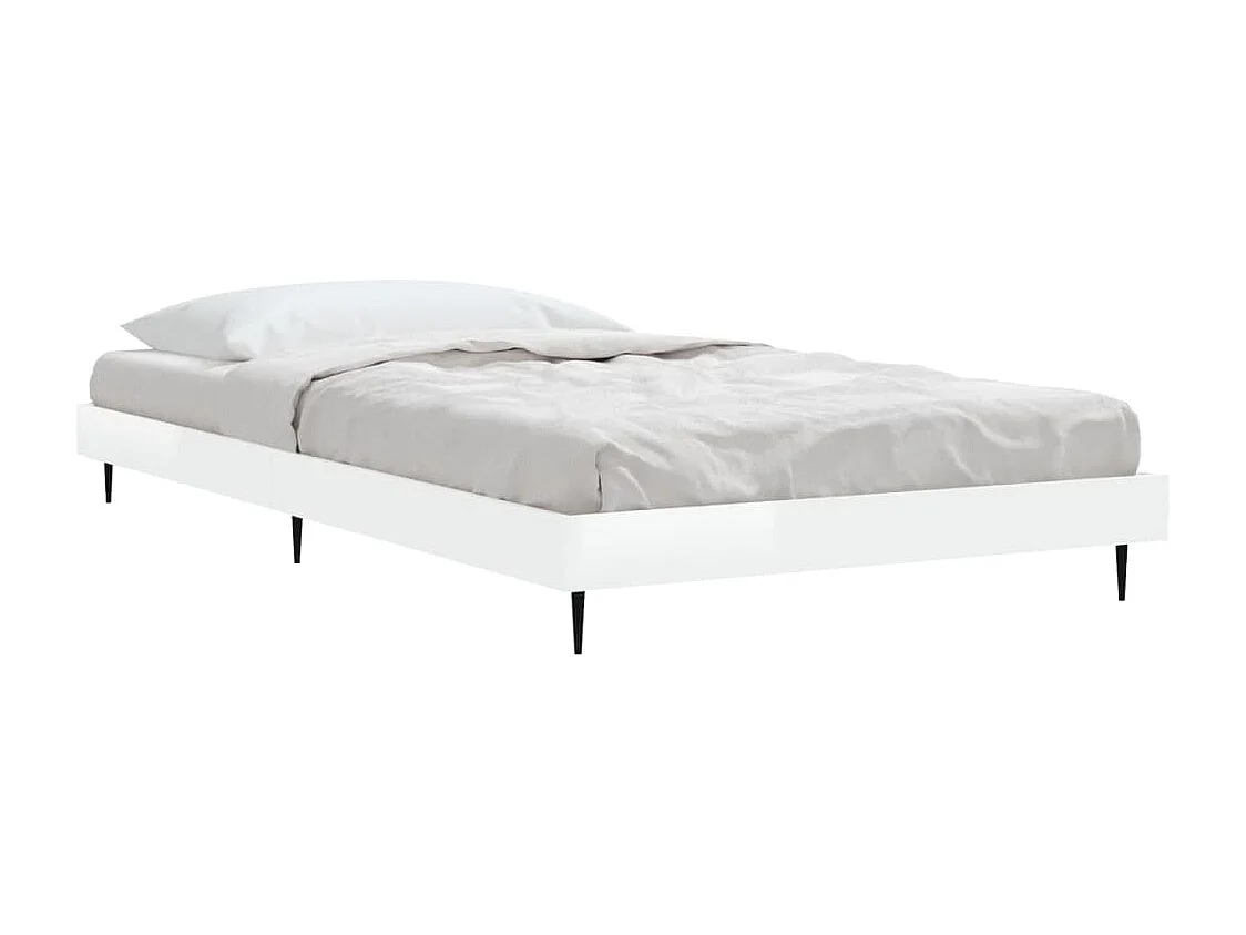 Estrutura cama 90x200 cm derivados de madeira branco brilhante