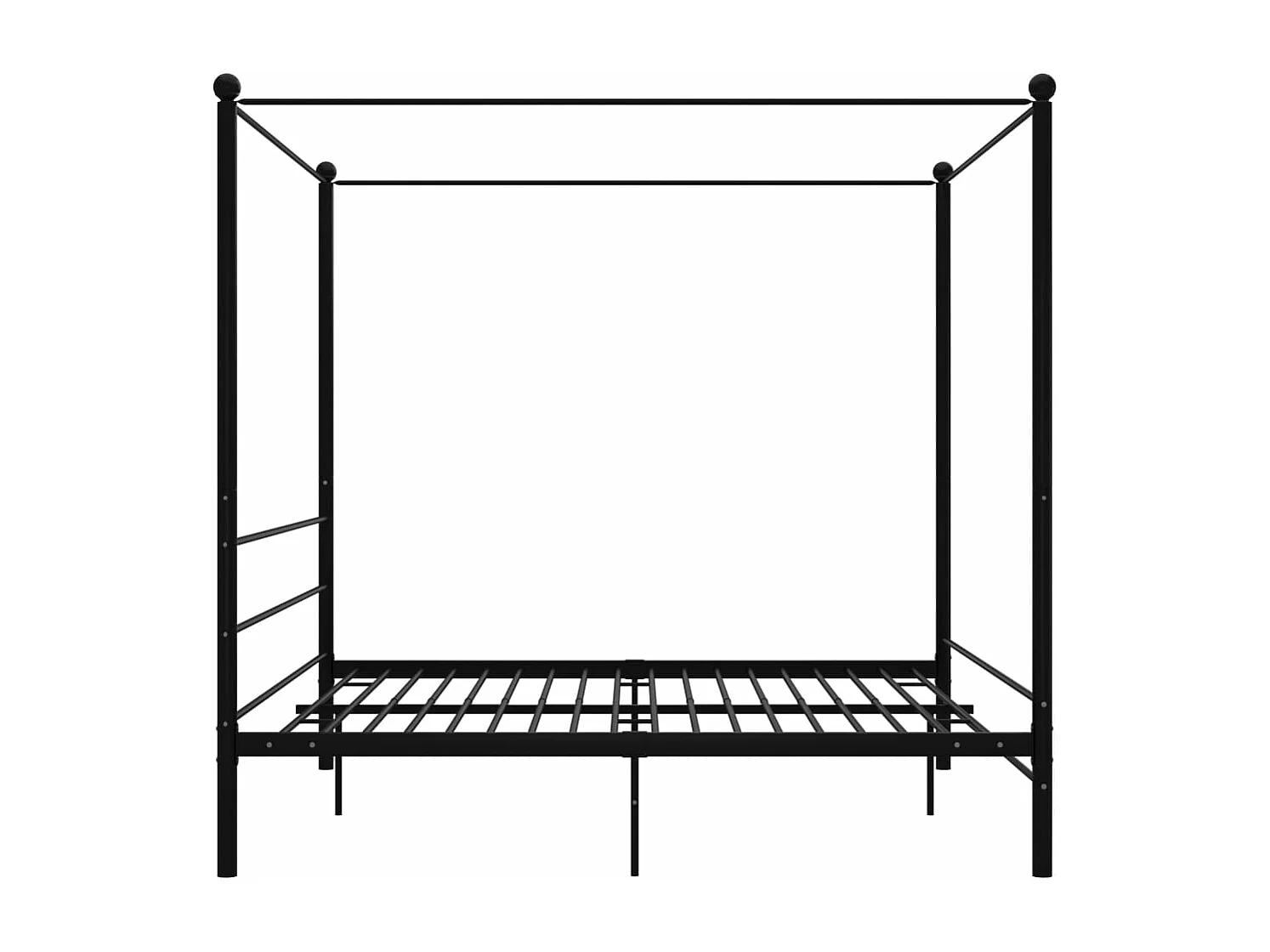 Hemelbedframe metaal zwart 200x200 cm