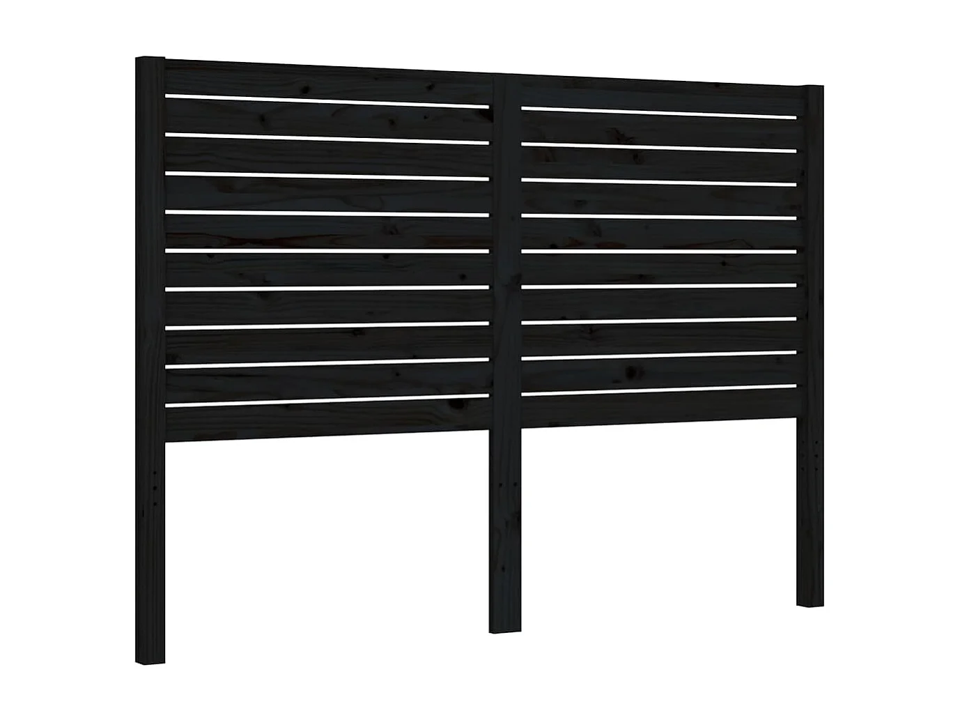 Cadre de lit avec tête de lit noir double bois massif