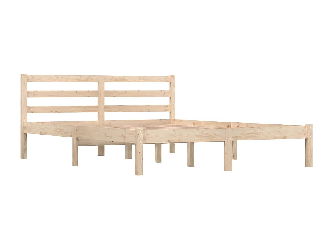 Estructura de cama de madera maciza de pino 140x190 cm