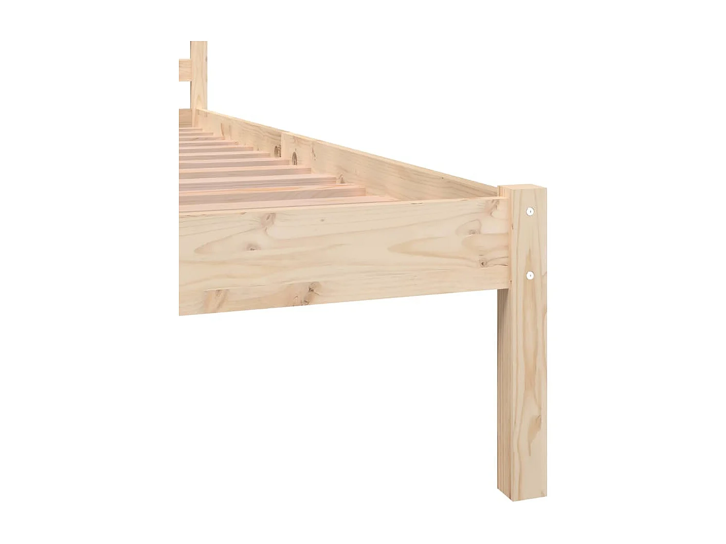 Estructura de cama de madera maciza de pino 140x190 cm