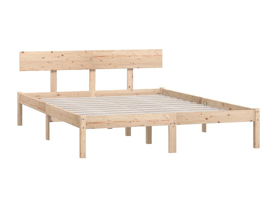 Estructura de cama madera maciza de pino individual 120x190 cm