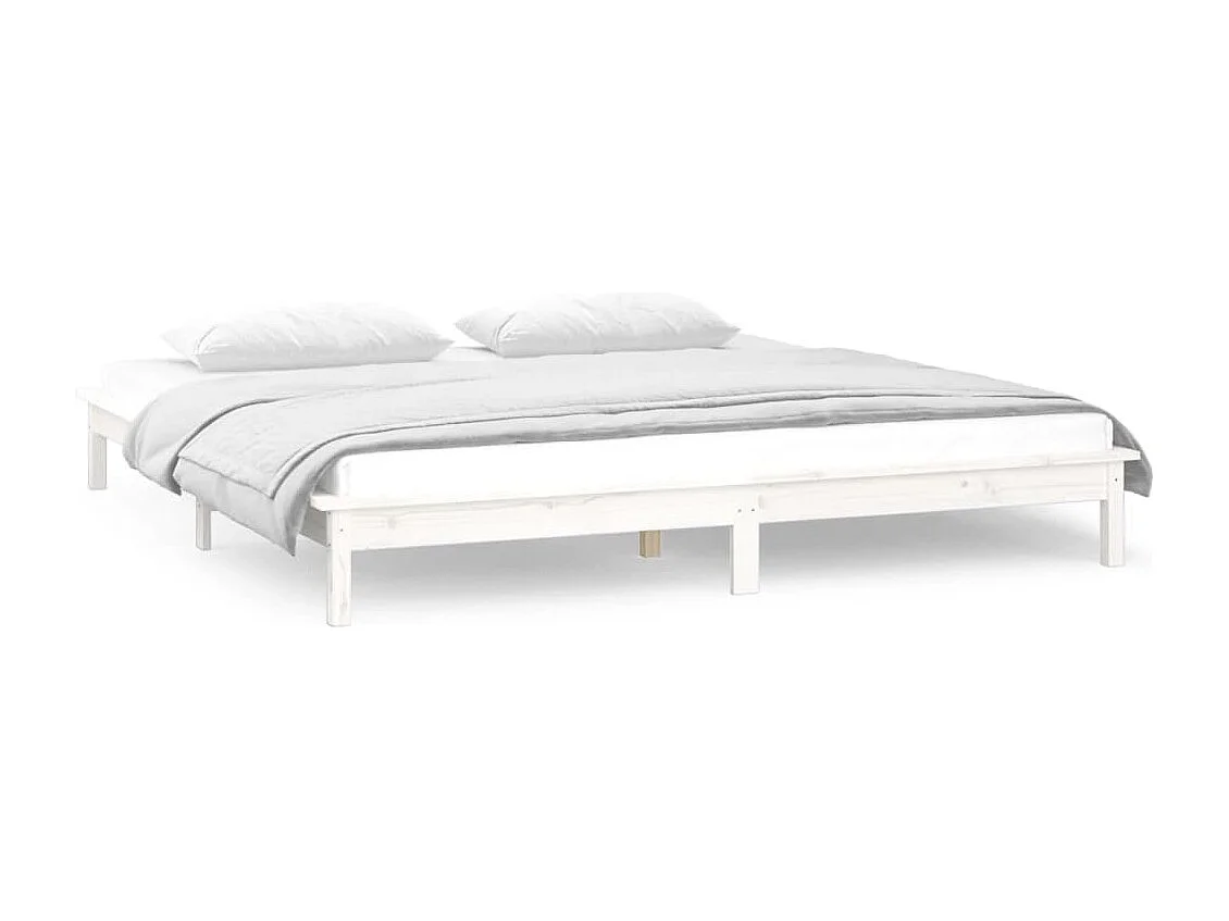 Estrutura de cama c/ LED 140x190 cm branco