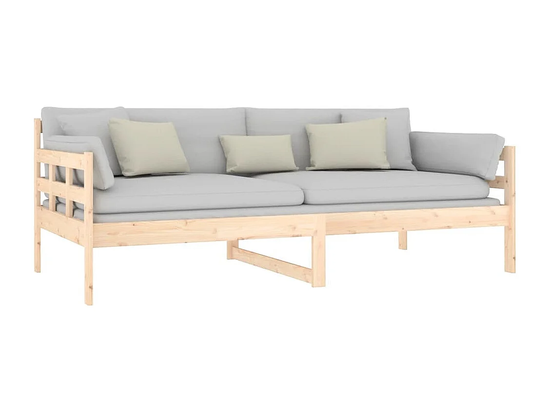 Sofá-cama madeira de pinho maciça 90x190 cm