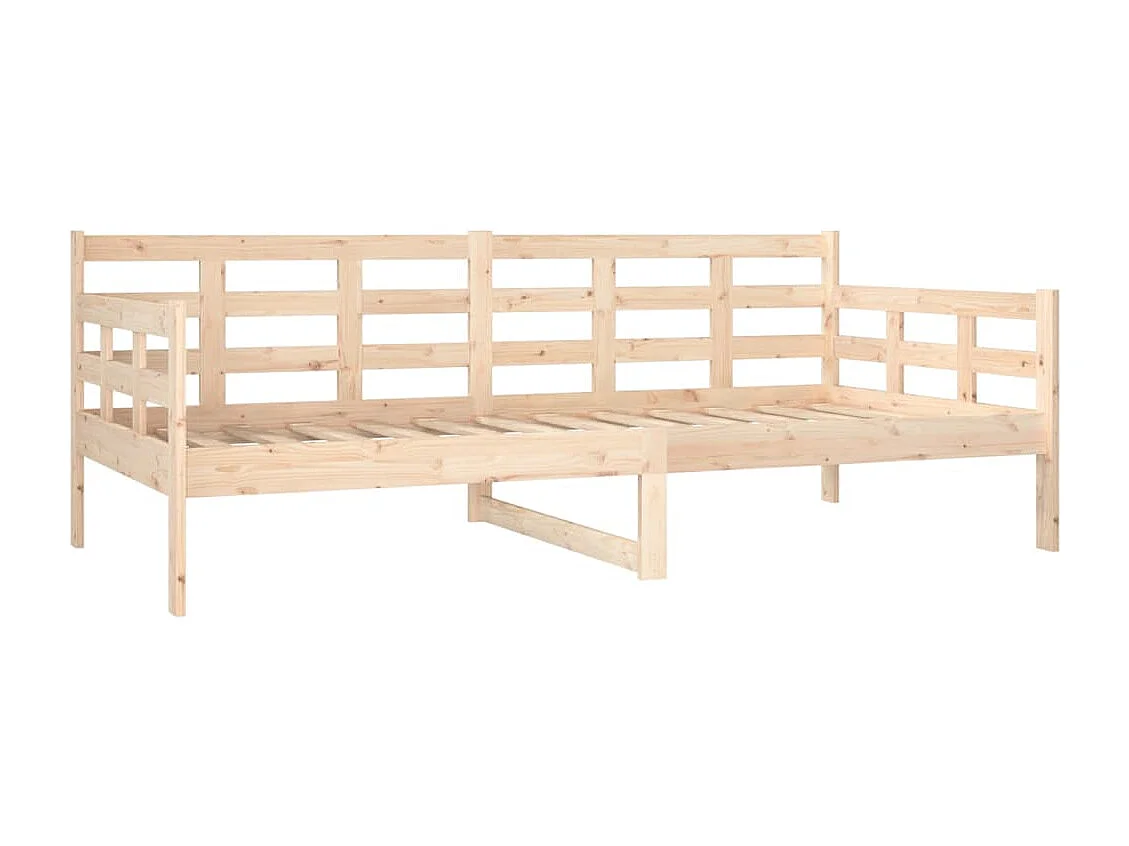 Sofá-cama madeira de pinho maciça 90x190 cm