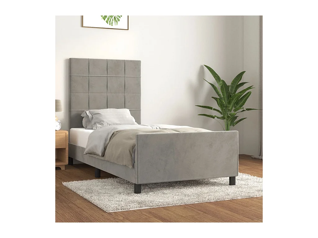 Bedframe zonder matras 90x190 cm fluweel lichtgrijs