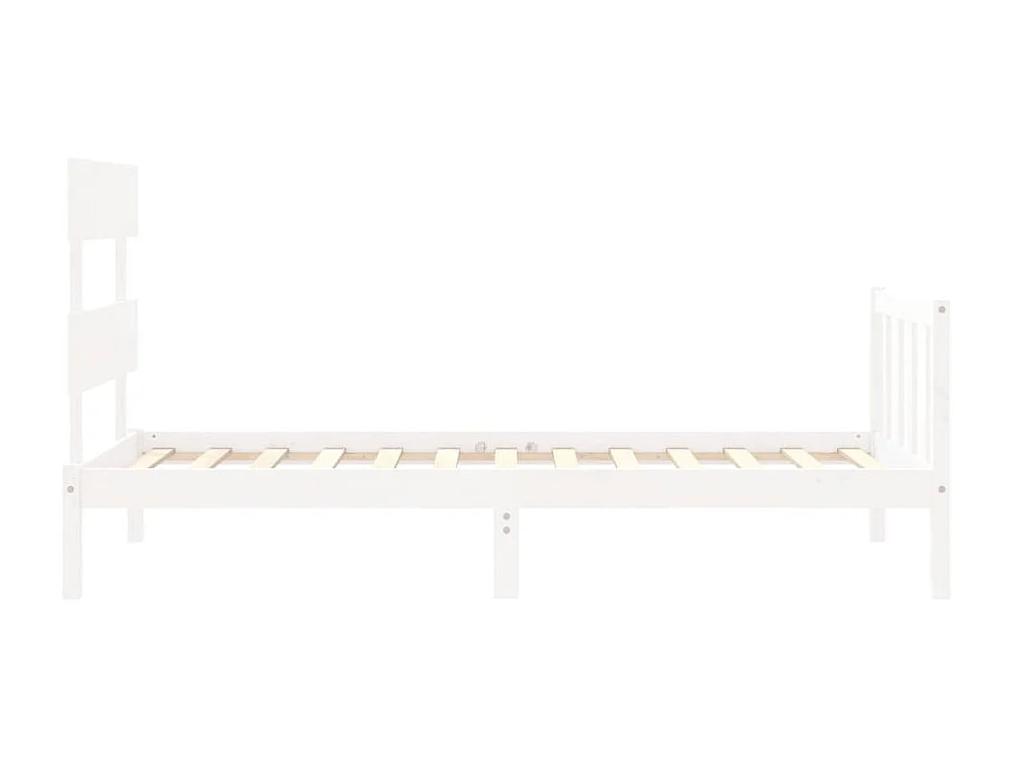 Estructura de cama con cabecero madera maciza blanco 100x200 cm