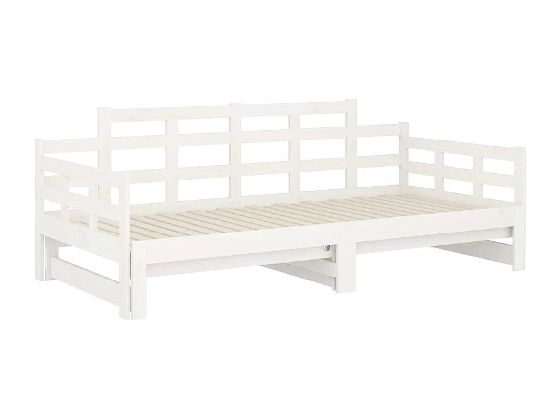 Sofá cama extraíble madera maciza de pino blanco 2x(80x200) cm