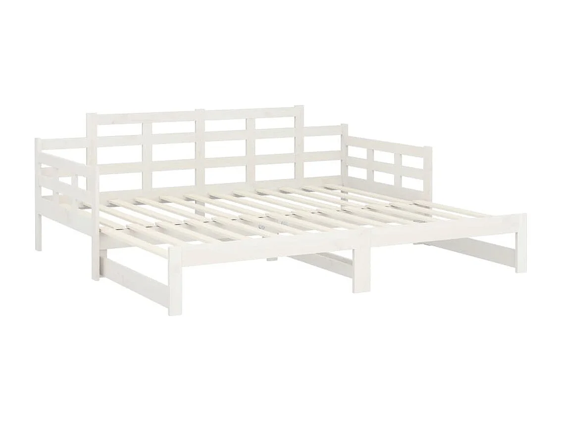 Sofá cama extraíble madera maciza de pino blanco 2x(80x200) cm