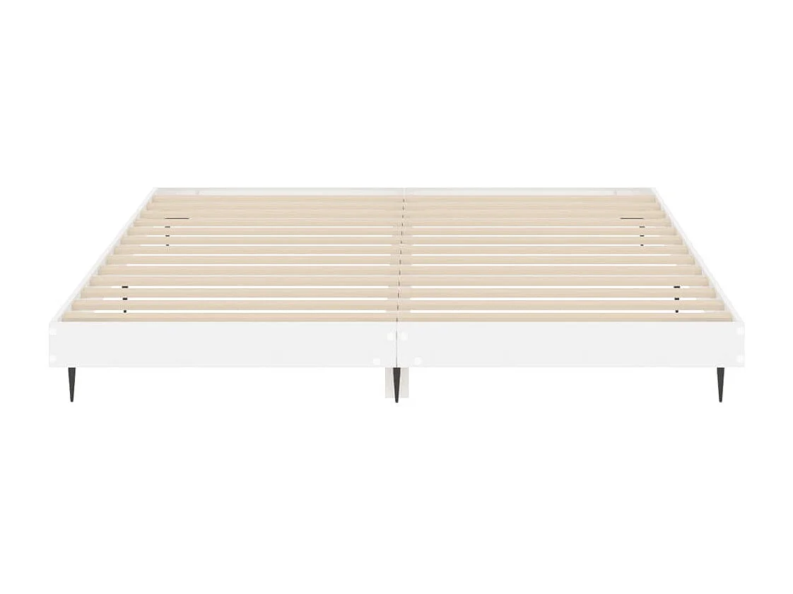 Estrutura de cama 140x200 cm derivados madeira branco brilhante