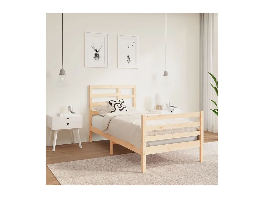Bedframe massief hout 90x190 cm