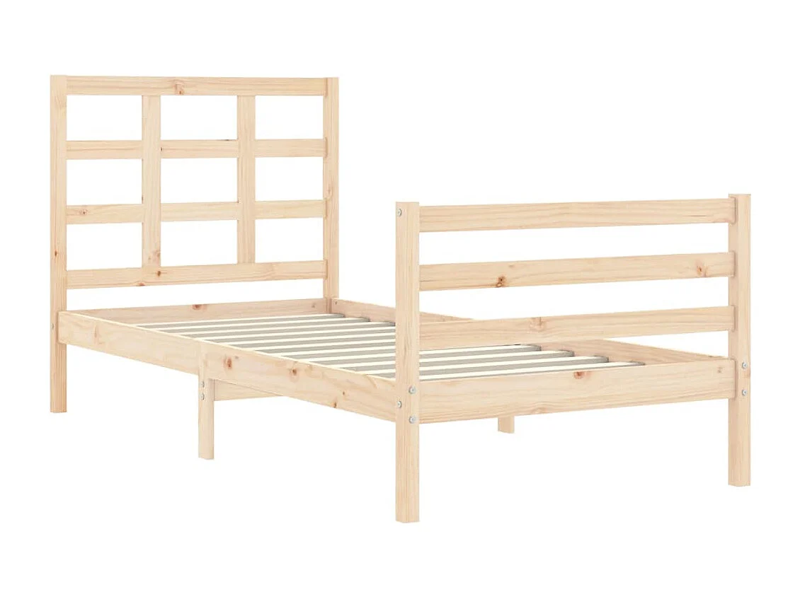 Estrutura cama de solteiro c/ cabeceira madeira maciça