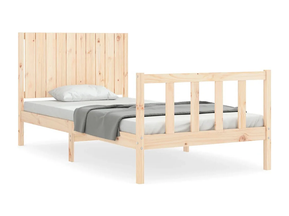 Estrutura de cama com cabeceira 100x200 cm madeira maciça