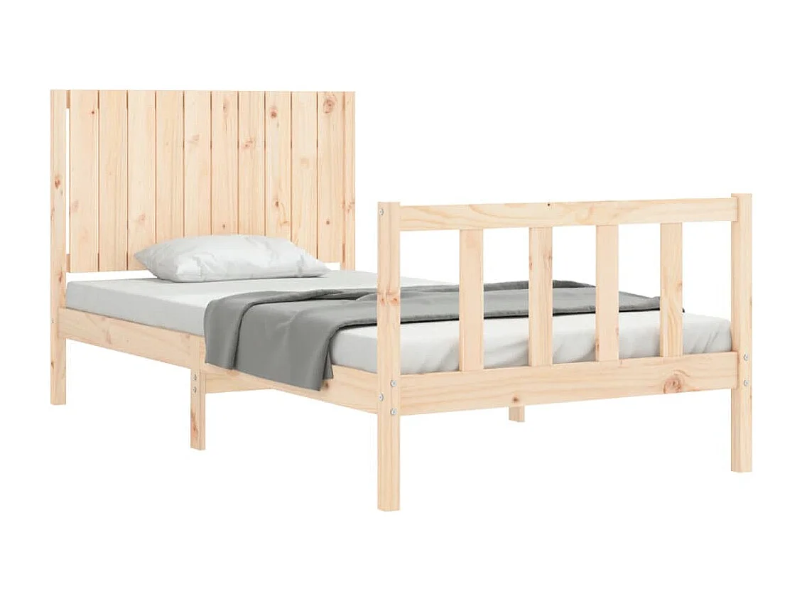 Estrutura de cama com cabeceira 100x200 cm madeira maciça